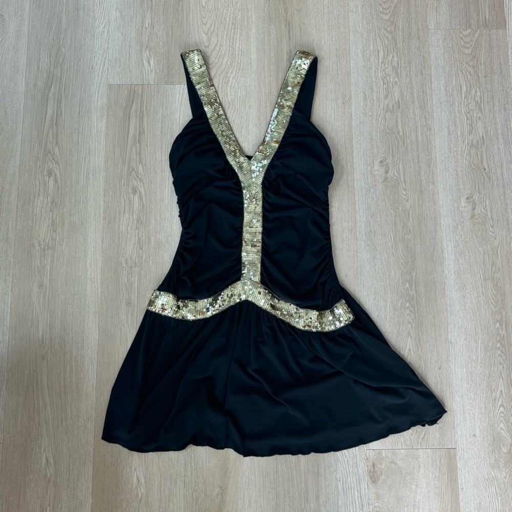 Vintage Black and Gold mini dress